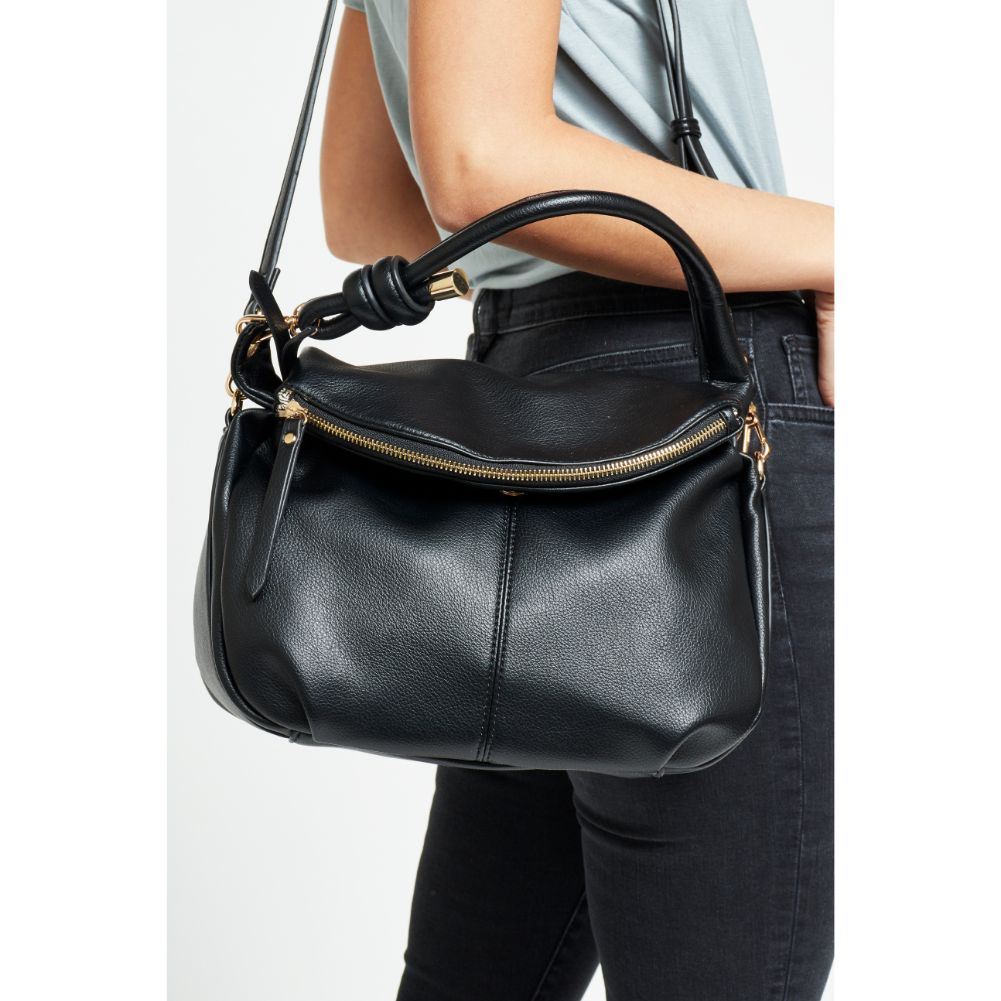 Woman wearing Black Urban Expressions Layla Messenger 840611179012 View 3 | Black
