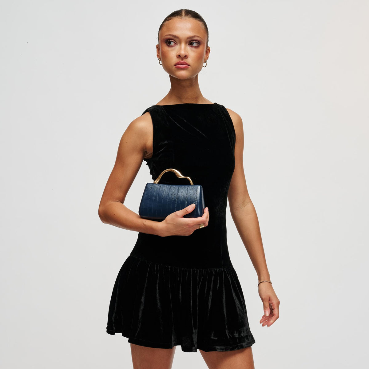Woman wearing Navy Urban Expressions Nichelle Clutch 840504212024 View 2 | Navy