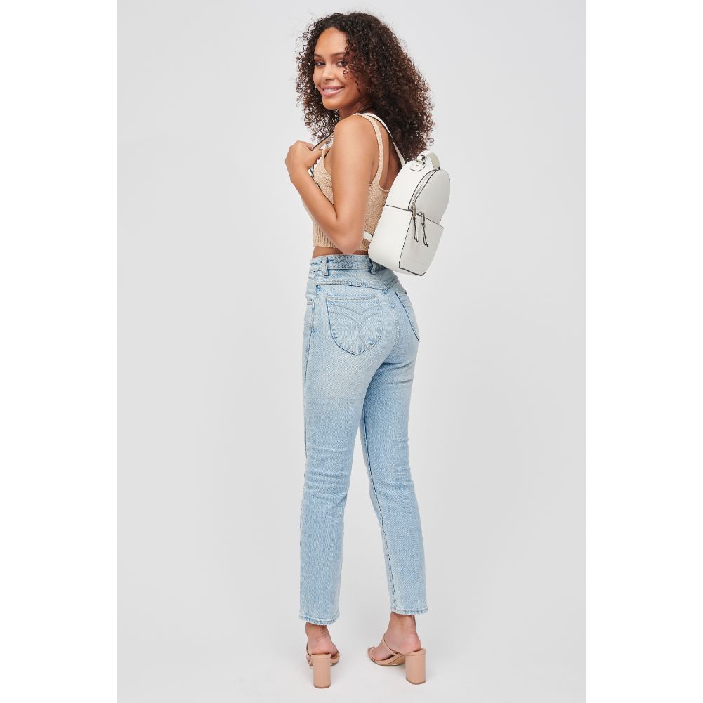 Woman wearing White Urban Expressions Kimberly Backpack 840611183118 View 3 | White