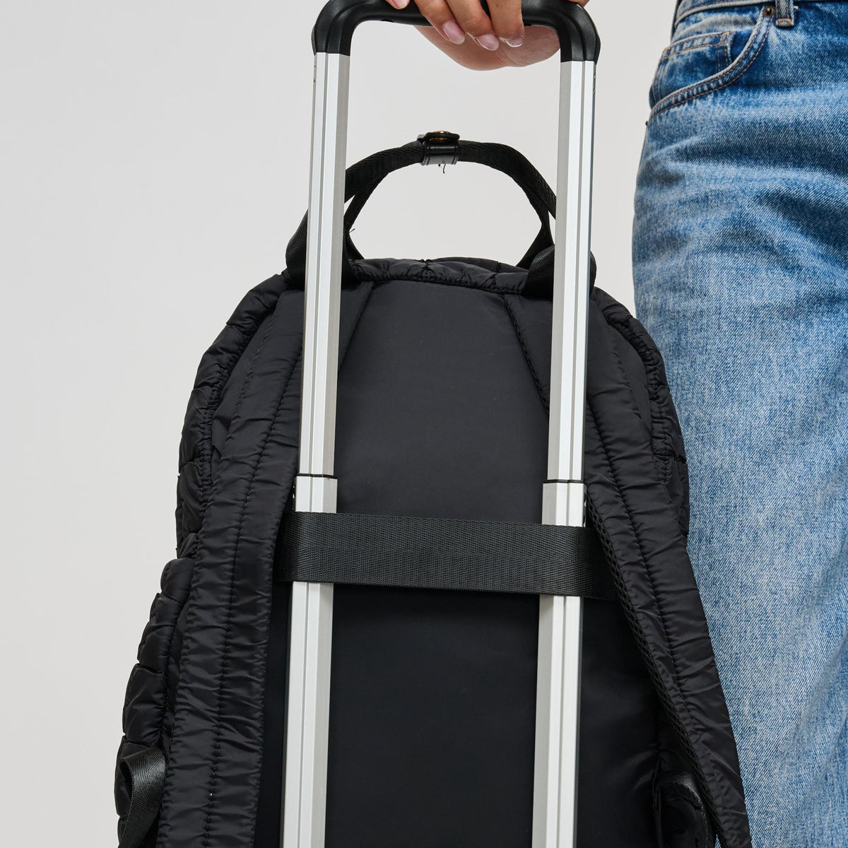 Woman wearing Black Urban Expressions Smith Backpack 840504214578 View 3 | Black