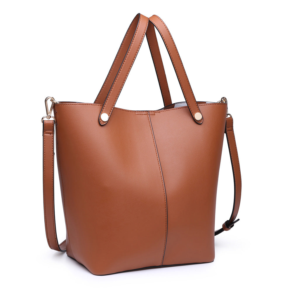 Woman wearing Tan Urban Expressions Carolina Tote NA-840611161680 View 6 | Tan