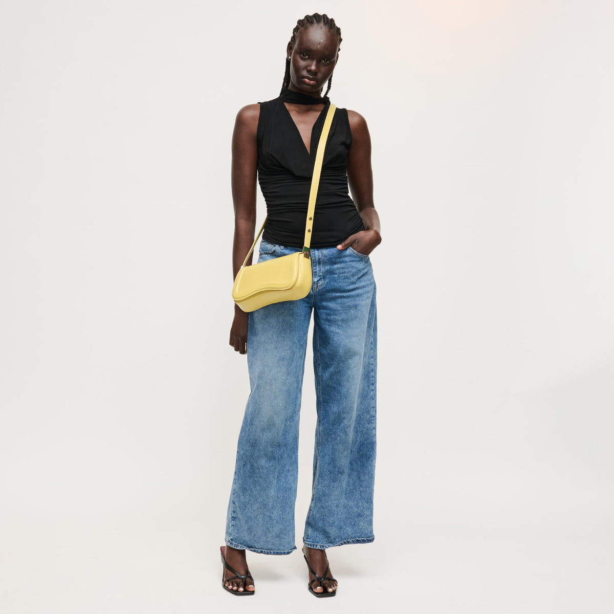 Woman wearing Chartreuse Urban Expressions Max Shoulder Bag 840504208454 View 2 | Chartreuse