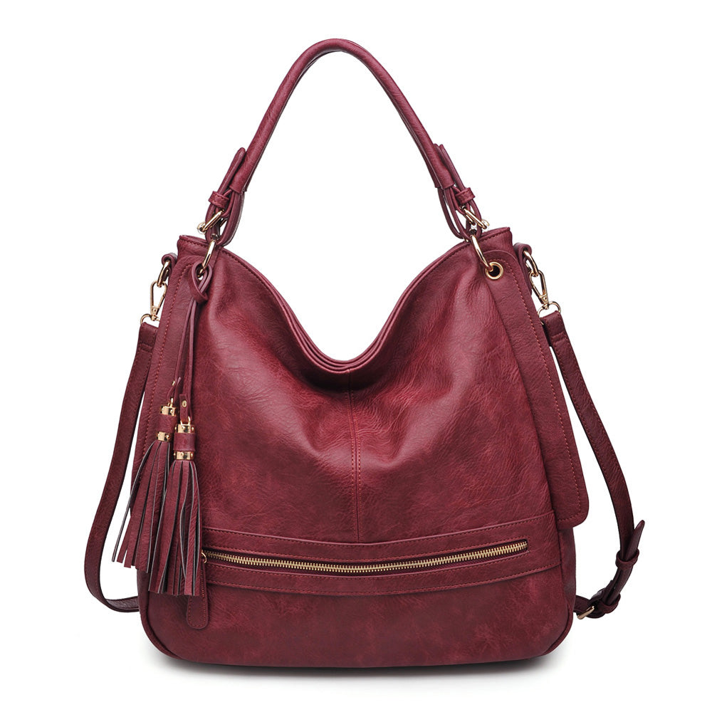 Product Image of Urban Expressions Finley Pebble Satchel NA-840611155283 View 1 | Wine