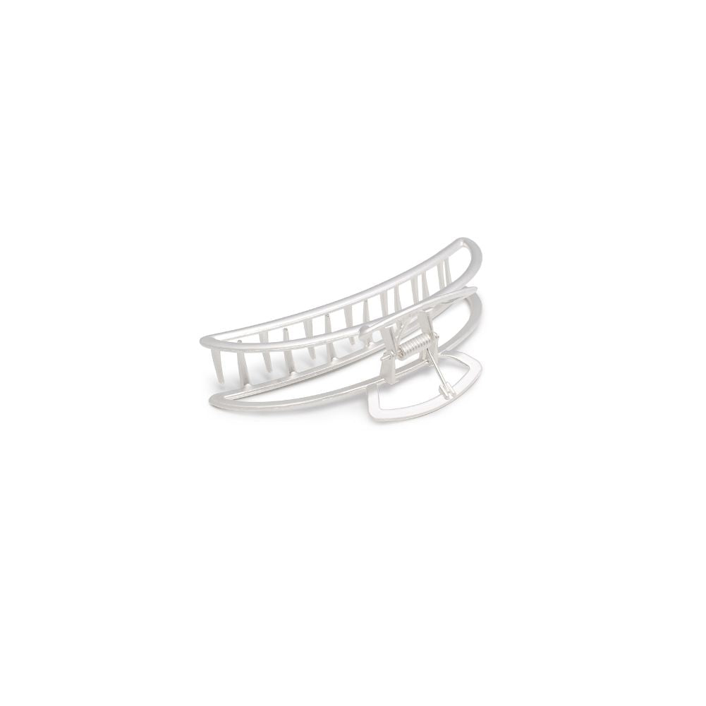 Urban Expressions Large Cutout Metal Claw Hair Claw 818209013611 View 3 | Matte Silver