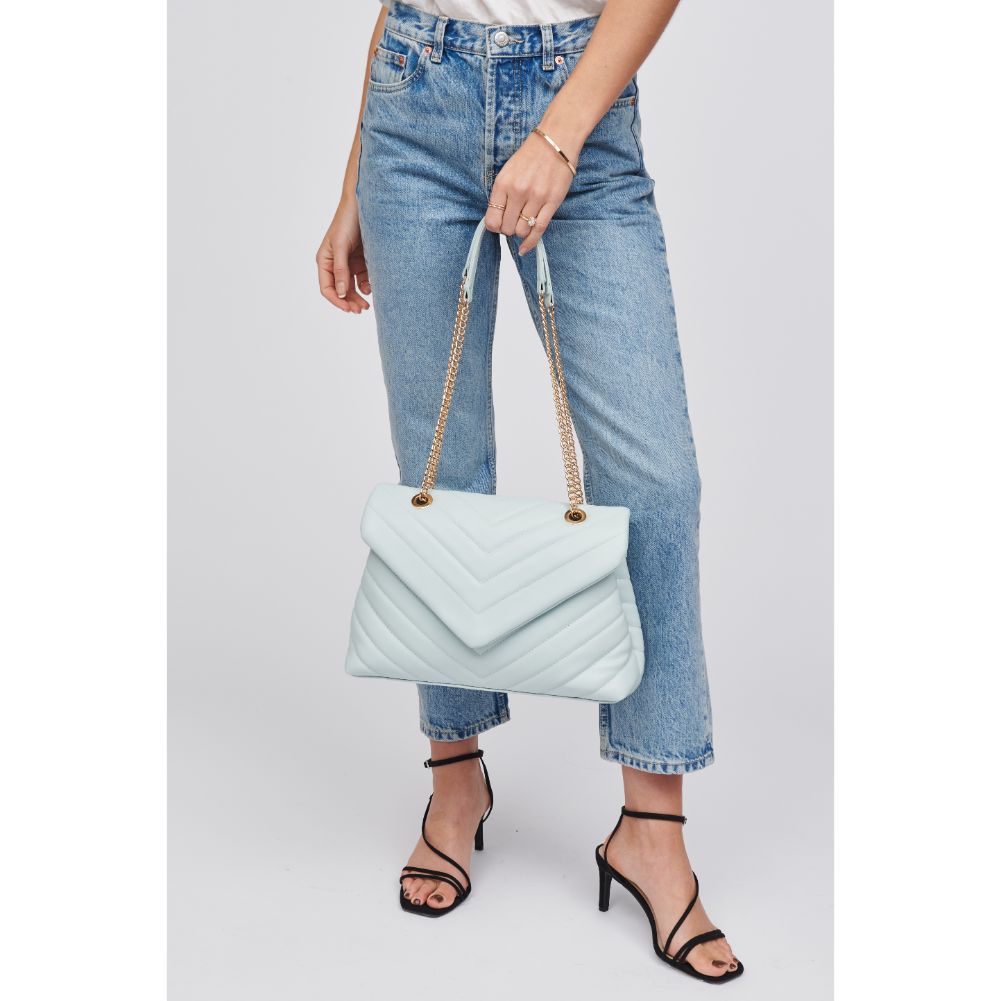 Woman wearing Ice Blue Urban Expressions Ivy Crossbody 818209018463 View 4 | Ice Blue