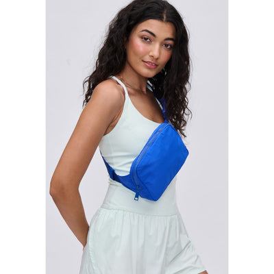 Woman wearing Cobalt Urban Expressions Jonny - Nylon Belt Bag 840611109842 View 1 | Cobalt