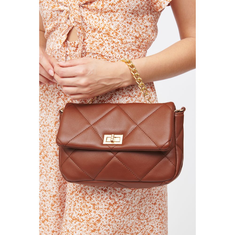 Woman wearing Chocolate Urban Expressions Emily Crossbody 840611122179 View 2 | Chocolate