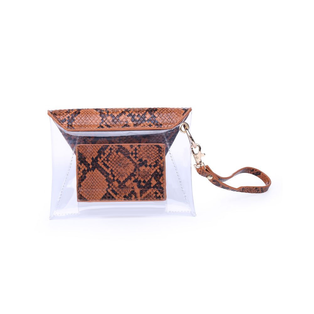 Urban Expressions Reese Snake Women : Clutches : Wristlet 840611163431 | Rust