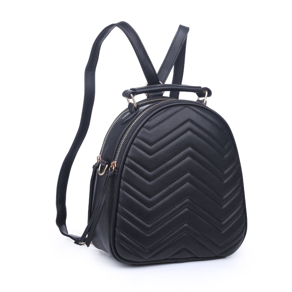 Urban Expressions Constance V Stitch Double Zip Women : Backpacks : Backpack 840611168573 | Black