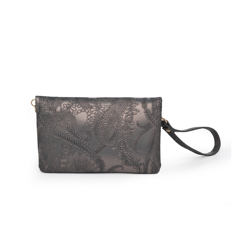Urban Expressions Lucy Floral Women : Clutches : Wristlet 840611151544 | Pewter