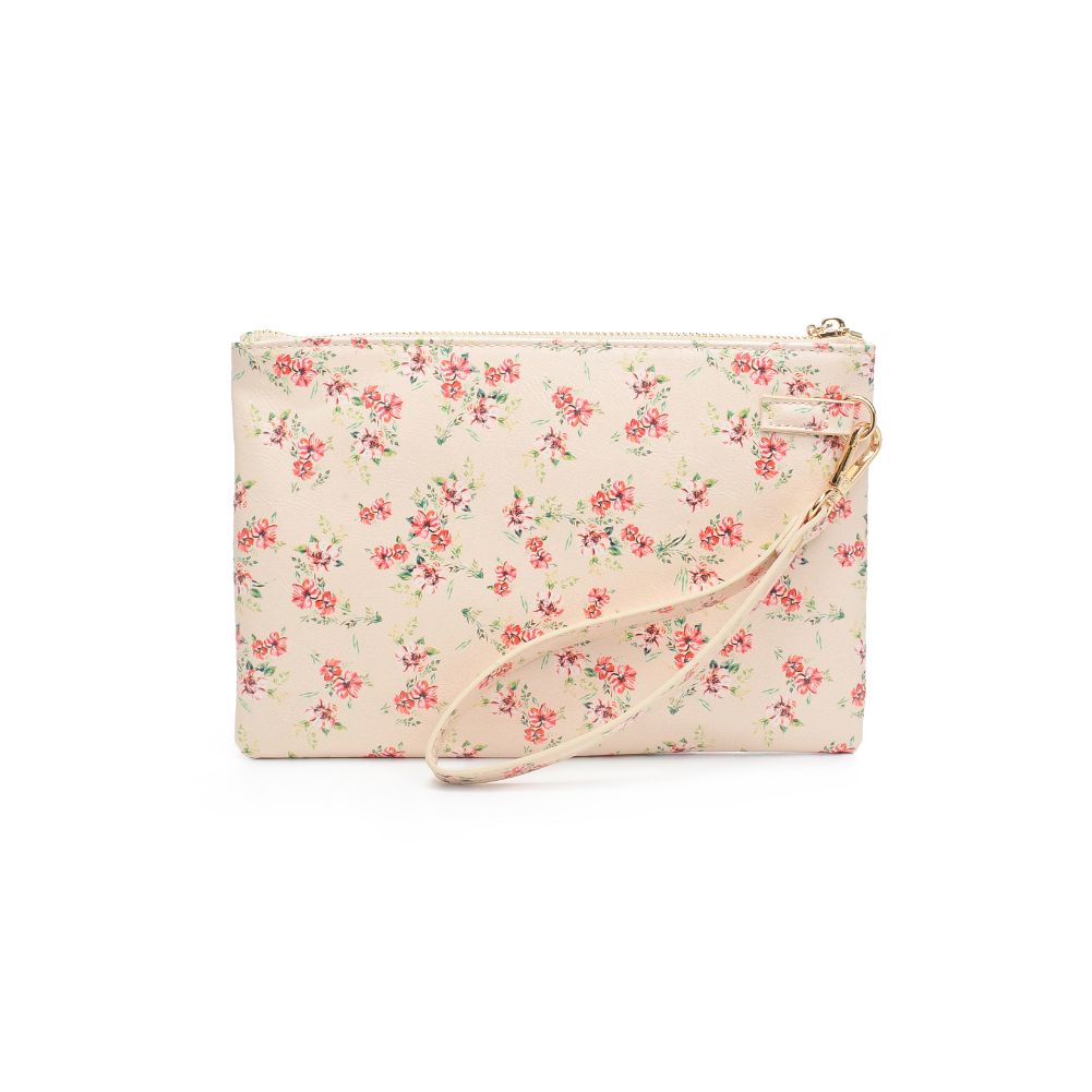 Urban Expressions Joan Floral Women : Clutches : Wristlet 840611181138 | Cream