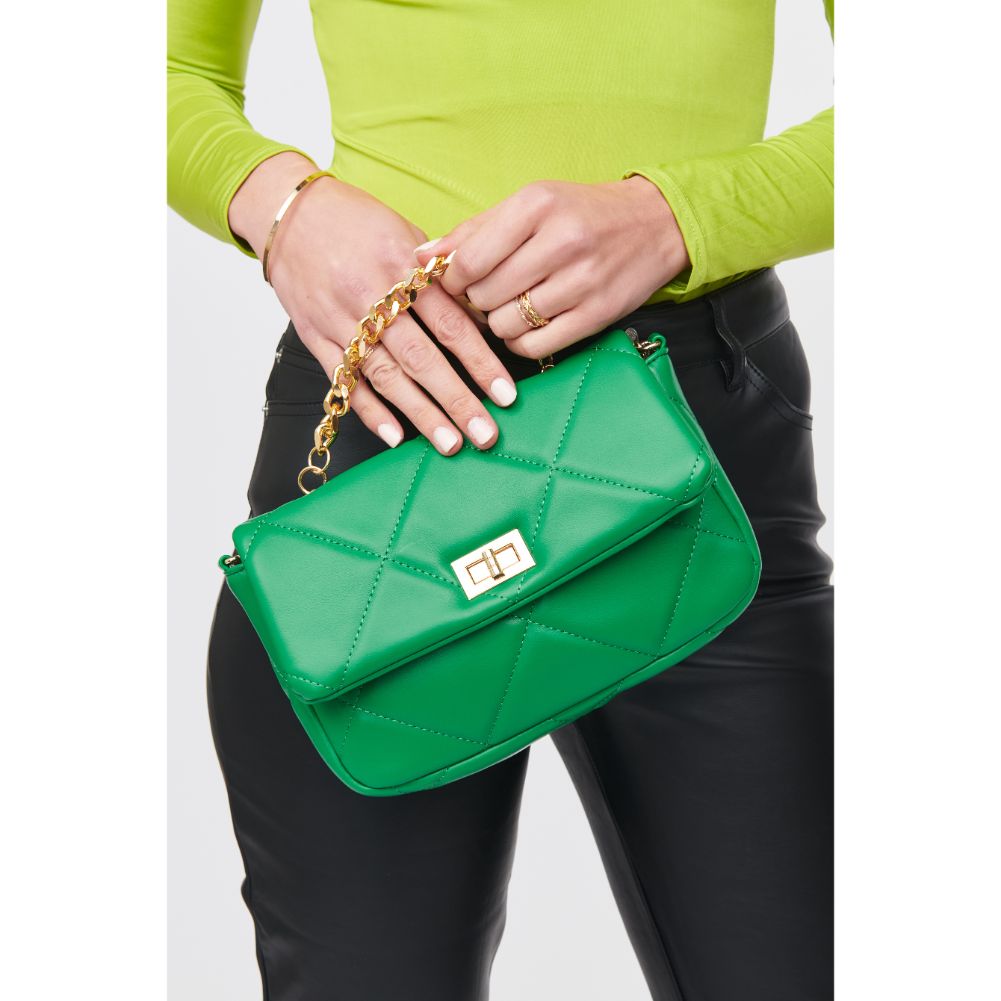 Woman wearing Kelly Green Urban Expressions Emily Crossbody 818209018296 View 4 | Kelly Green