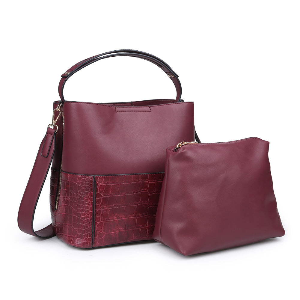 Urban Expressions Miranda Croc Women : Handbags : Tote 840611152916 | Burgundy