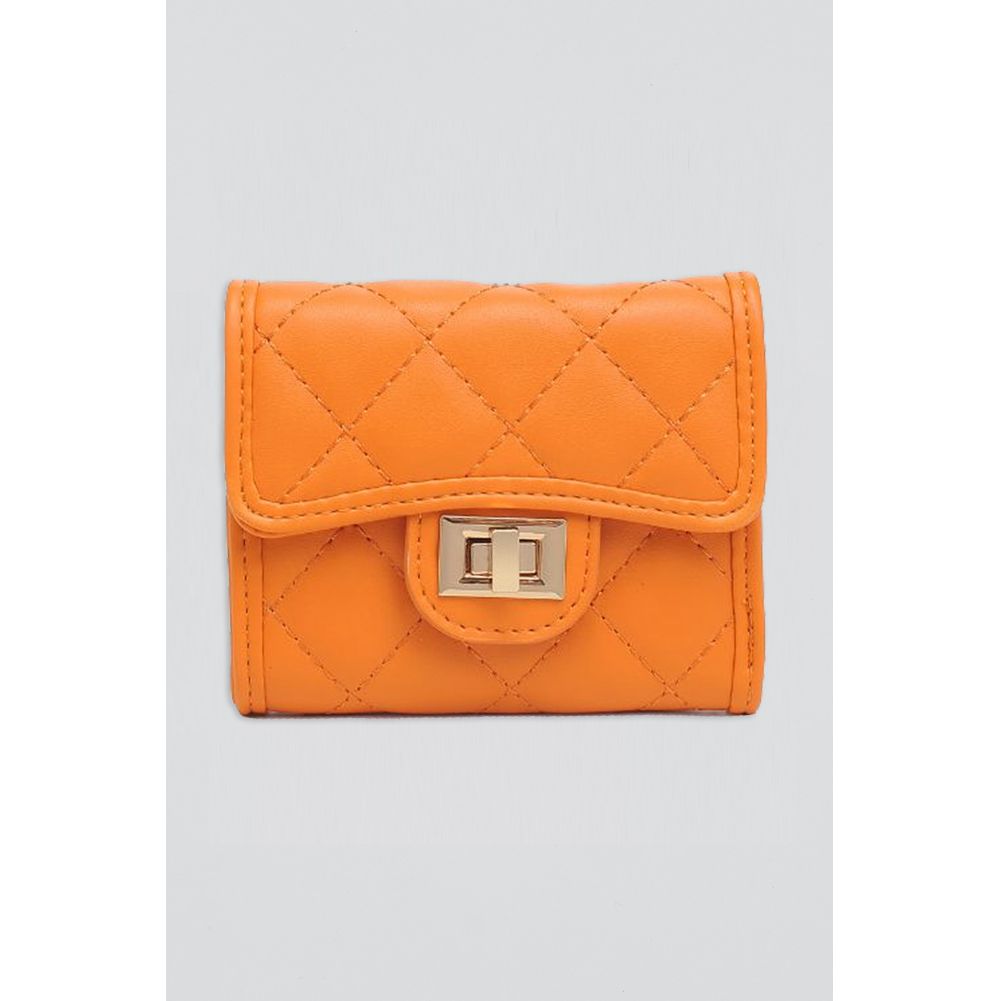 Woman wearing Tangerine Urban Expressions Shantel - Quilted Wallet 840611118981 View 1 | Tangerine