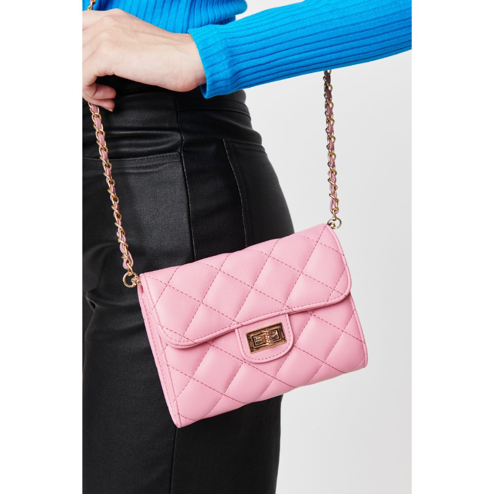 Woman wearing Mauve Urban Expressions Wendy - Quilted Crossbody 840611187109 View 1 | Mauve