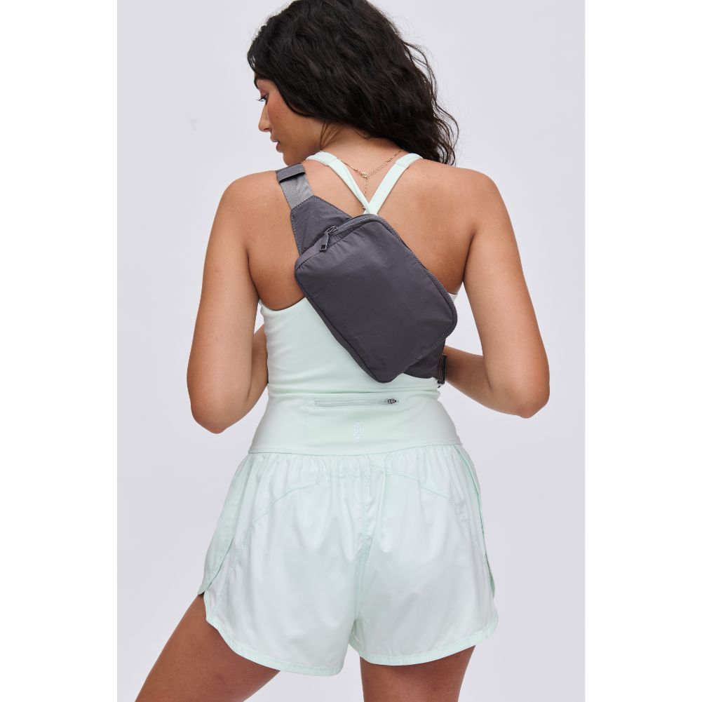 Woman wearing Carbon Urban Expressions Jonny - Nylon Belt Bag 840611109859 View 2 | Carbon