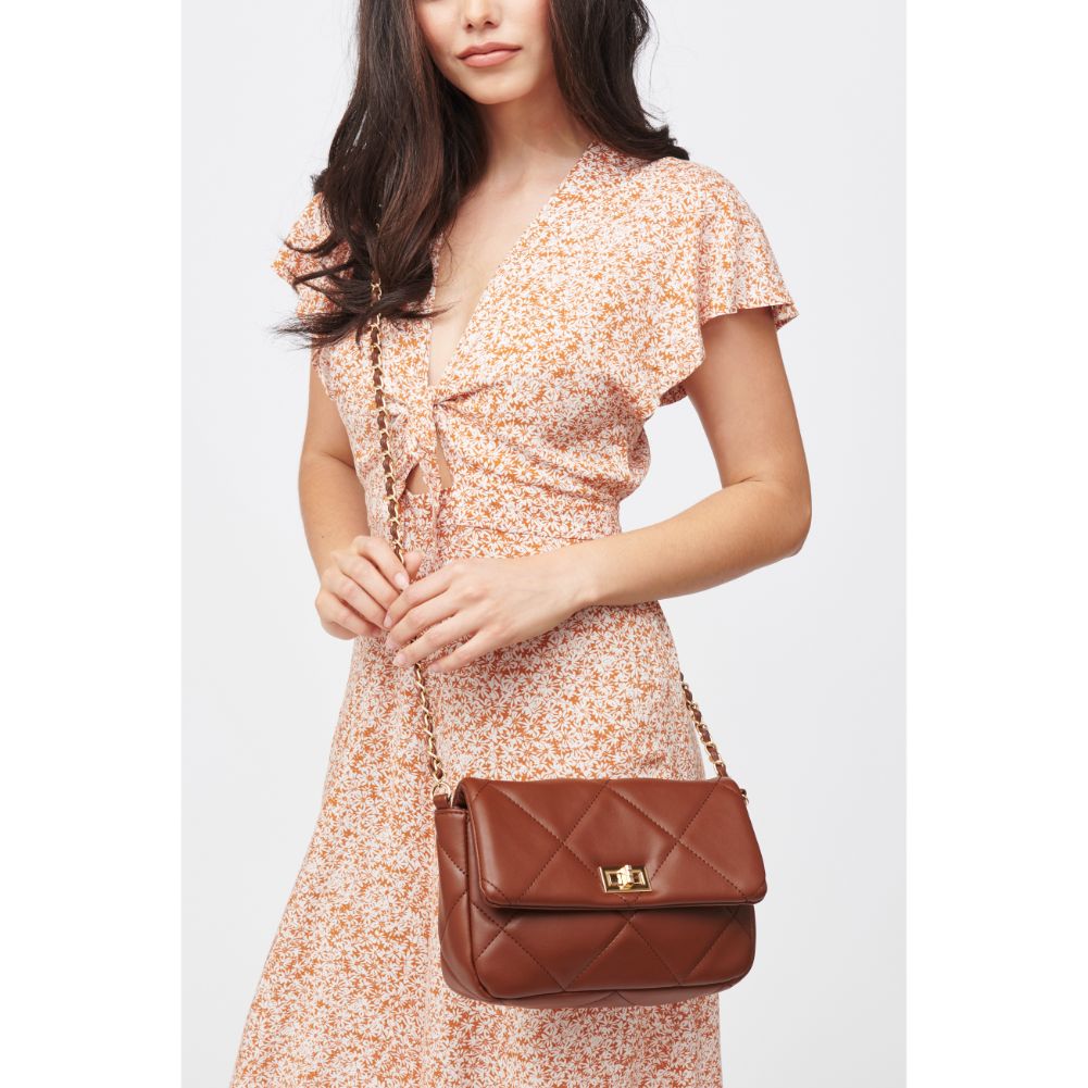 Woman wearing Chocolate Urban Expressions Emily Crossbody 840611122179 View 1 | Chocolate