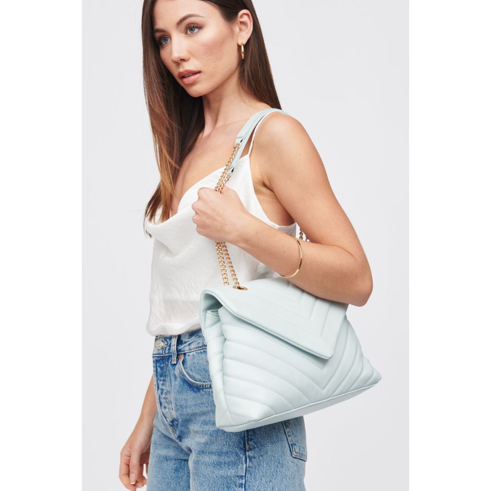 Woman wearing Ice Blue Urban Expressions Ivy Crossbody 818209018463 View 2 | Ice Blue