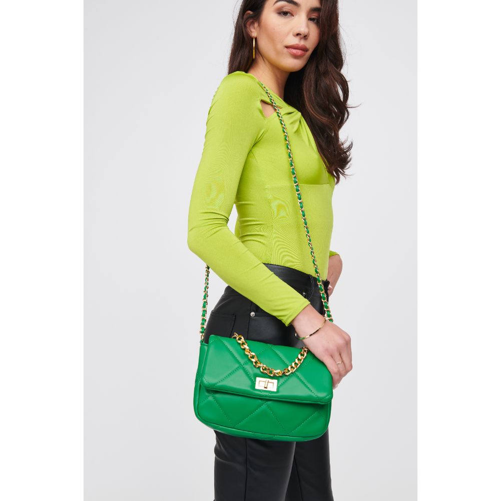 Woman wearing Kelly Green Urban Expressions Emily Crossbody 818209018296 View 2 | Kelly Green