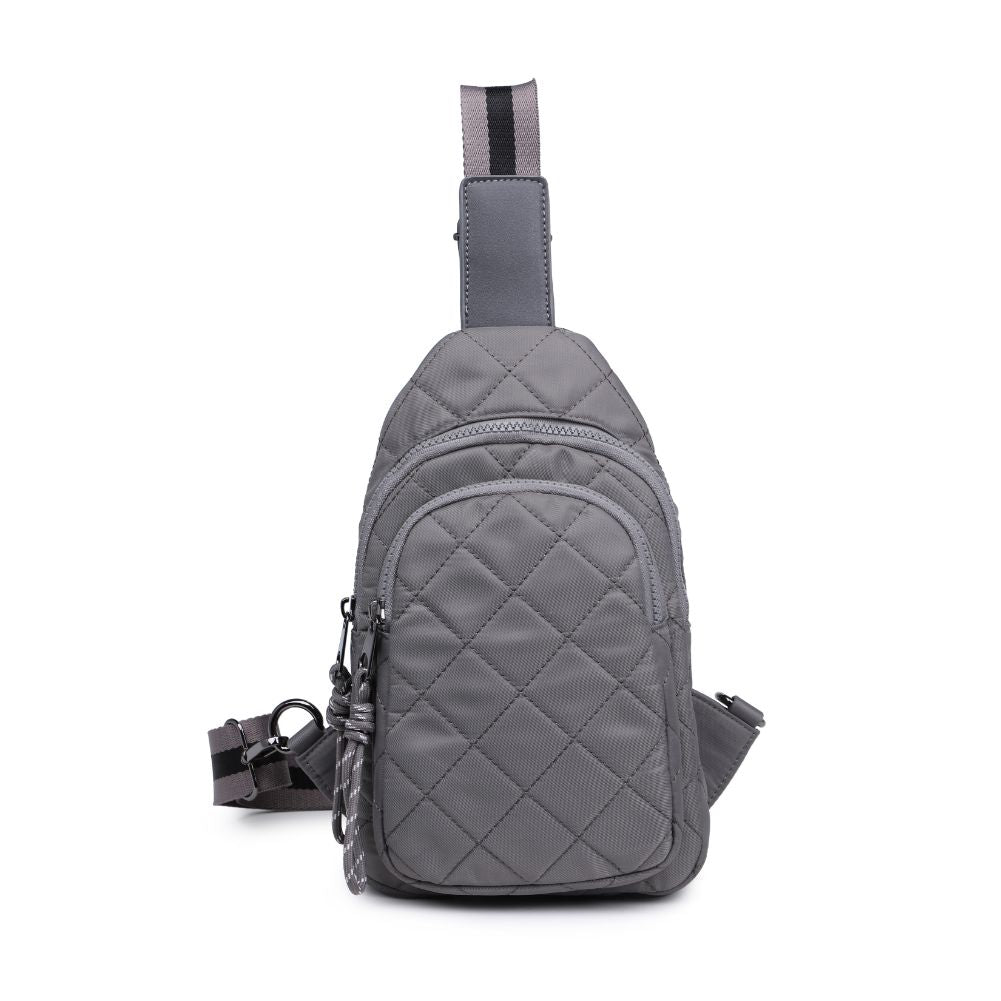 Urban Expressions Ace - Quilted Nylon Sling Backpack 840611116581 View 5 | Carbon