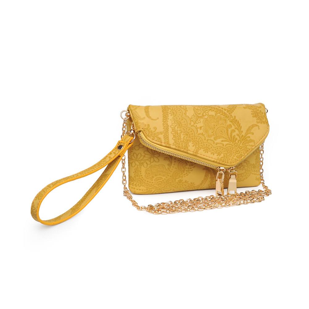 Urban Expressions Lucy Floral Women : Clutches : Wristlet 840611151513 | Mustard