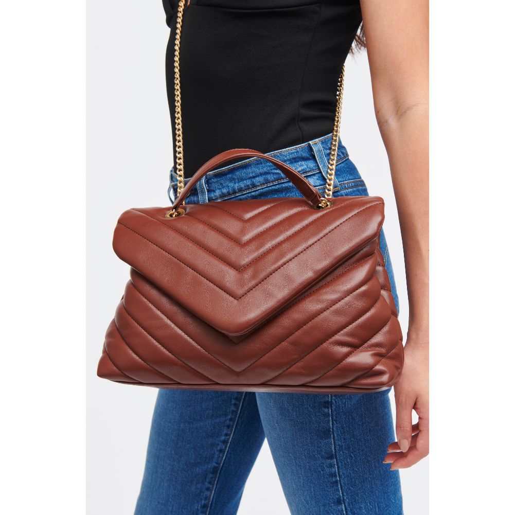 Woman wearing Chocolate Urban Expressions Ivy Crossbody 840611185785 View 2 | Chocolate