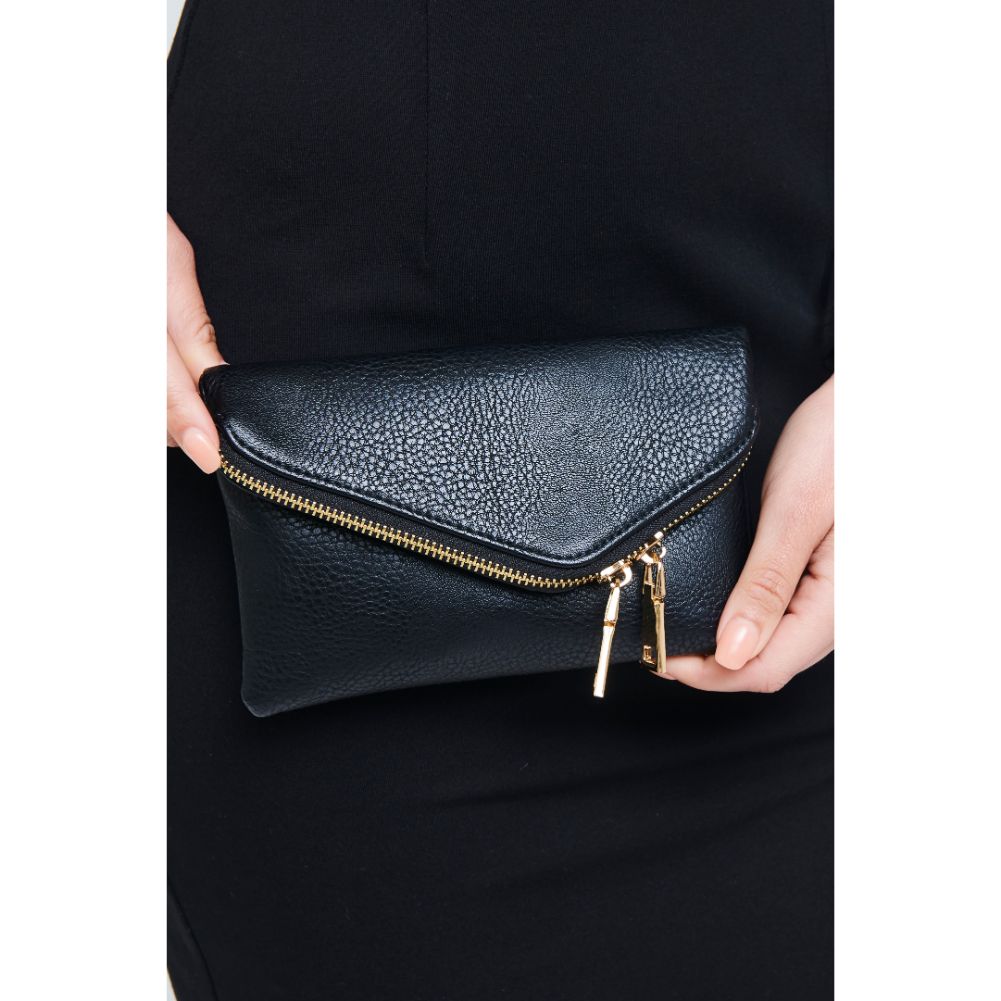Woman wearing Black Urban Expressions Lucy Wristlet 840611107657 View 3 | Black