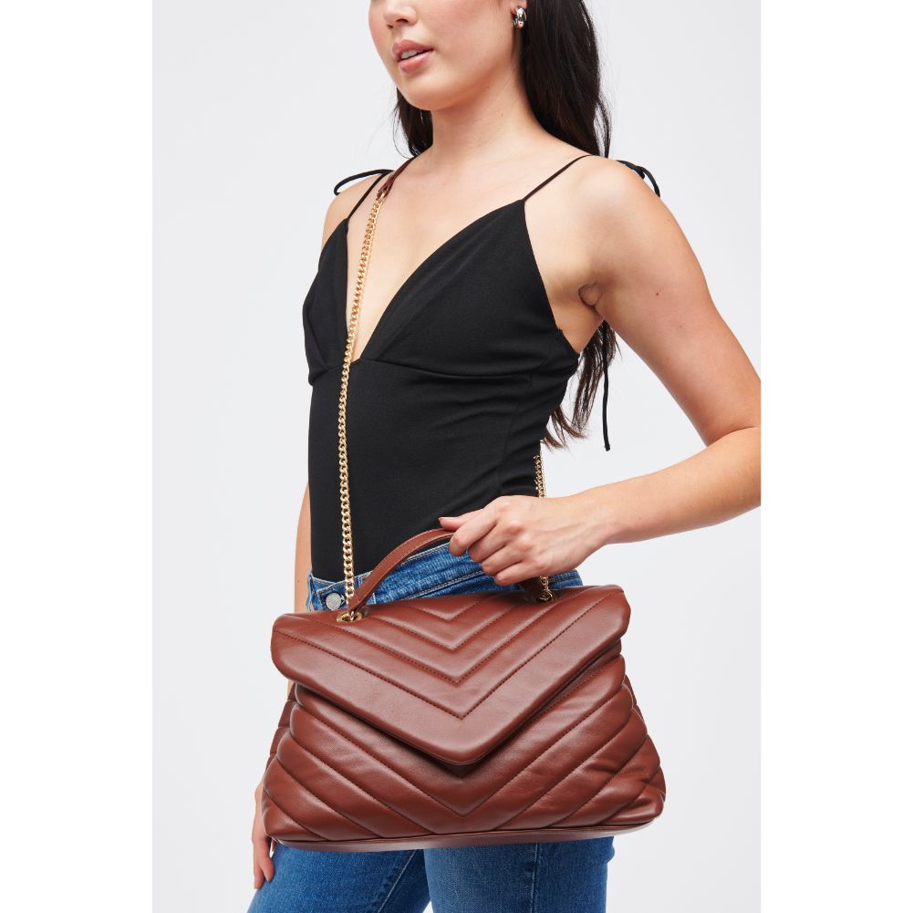 Woman wearing Chocolate Urban Expressions Ivy Crossbody 840611185785 View 1 | Chocolate