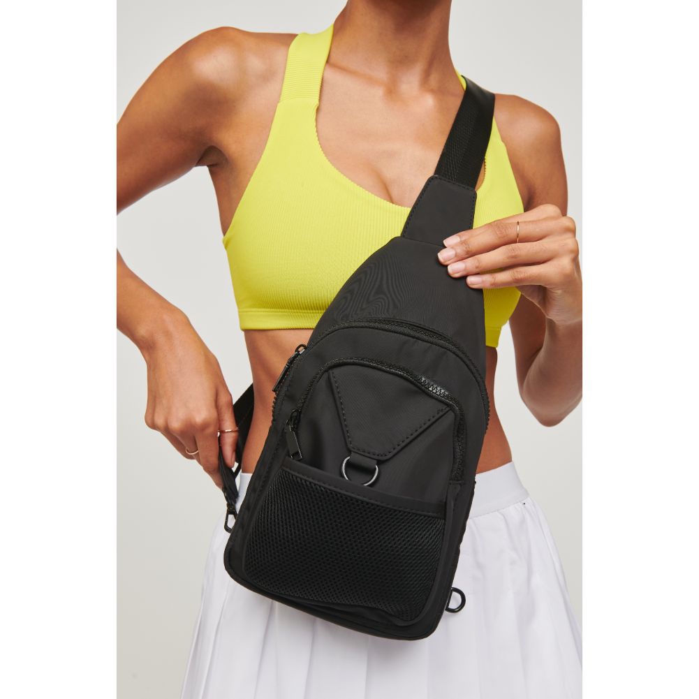 Woman wearing Black Urban Expressions Walker - Nylon Sling Backpack 840611110640 View 4 | Black
