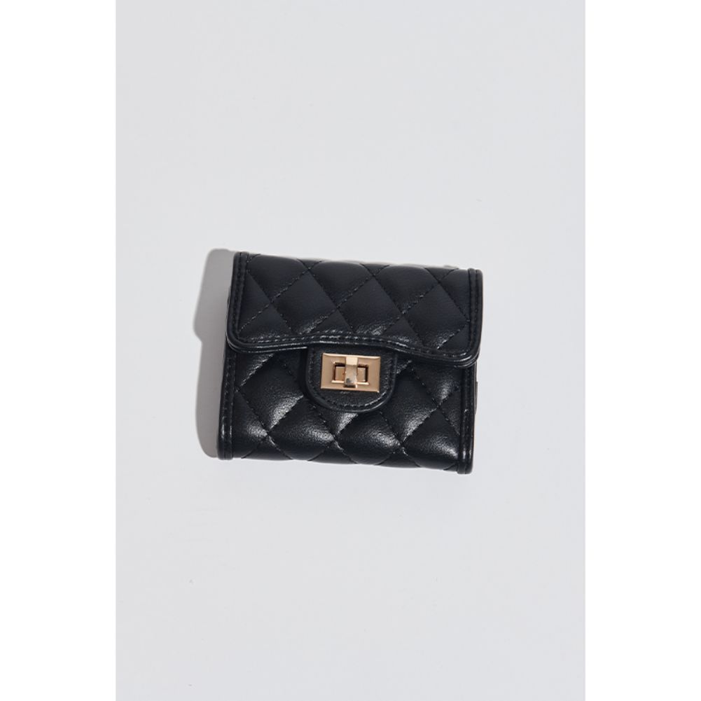 Woman wearing Black Urban Expressions Shantel - Quilted Wallet 840611104731 View 1 | Black