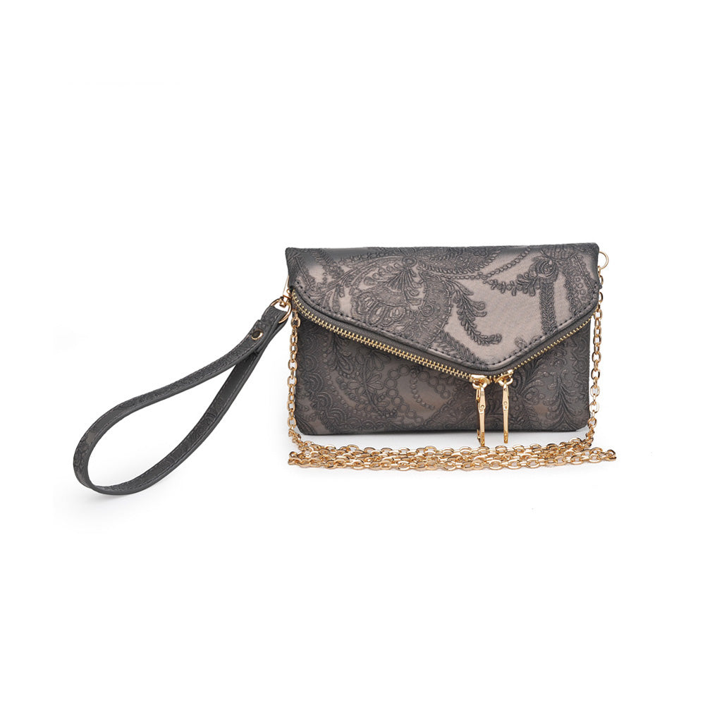 Urban Expressions Lucy Floral Women : Clutches : Wristlet 840611151544 | Pewter