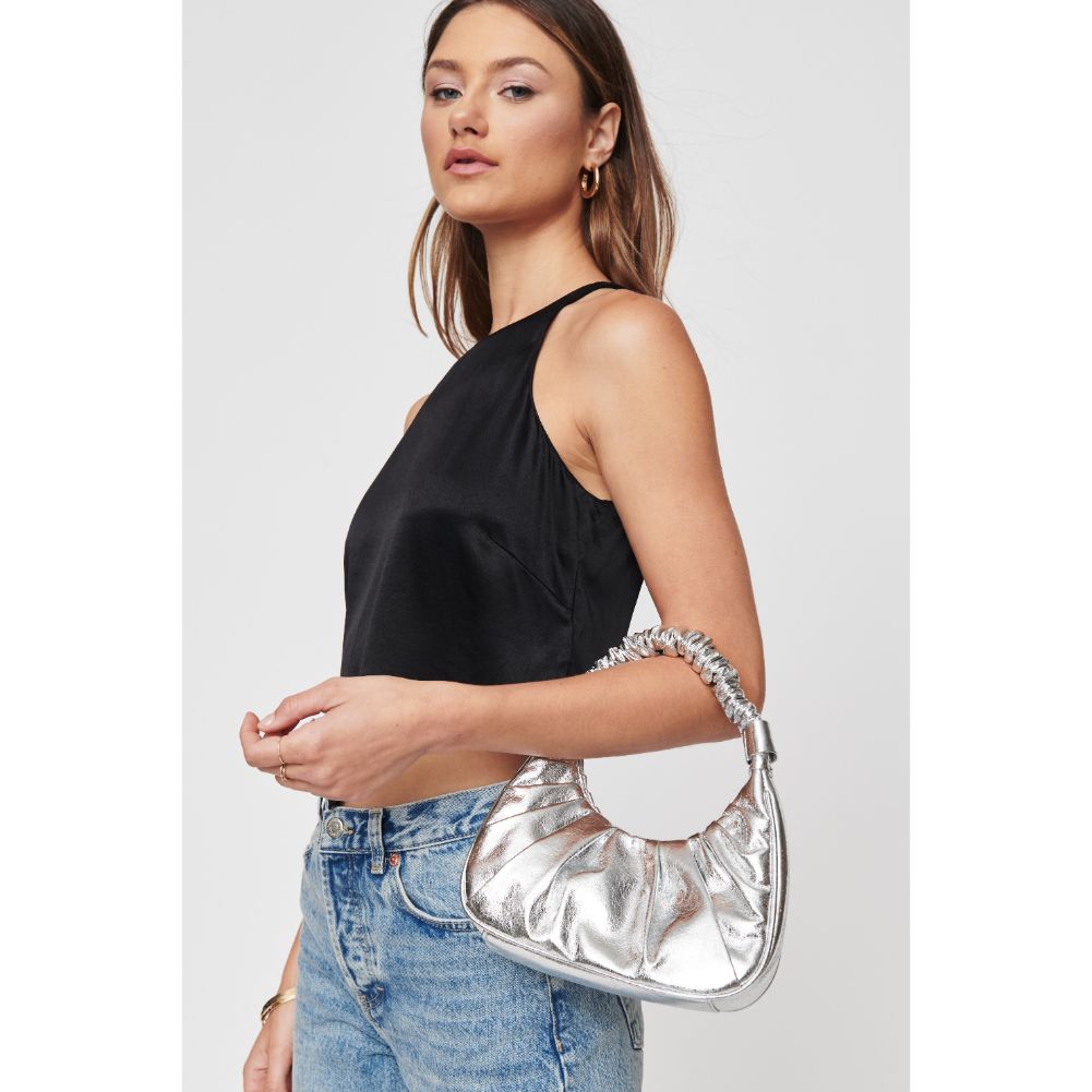 Woman wearing Silver Urban Expressions Stormi Crossbody 840611102461 View 1 | Silver
