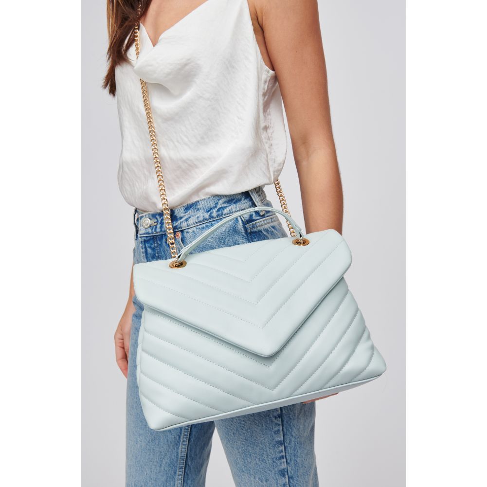 Woman wearing Ice Blue Urban Expressions Ivy Crossbody 818209018463 View 1 | Ice Blue