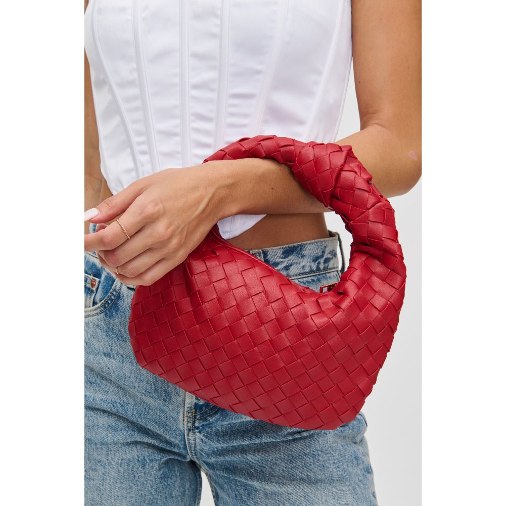 Woman wearing Red Urban Expressions Tracy - Woven Clutch 840611116253 View 1 | Red