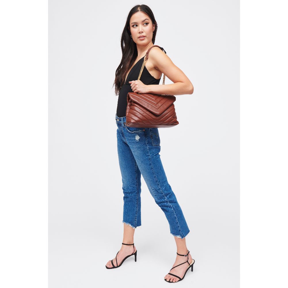 Woman wearing Chocolate Urban Expressions Ivy Crossbody 840611185785 View 4 | Chocolate