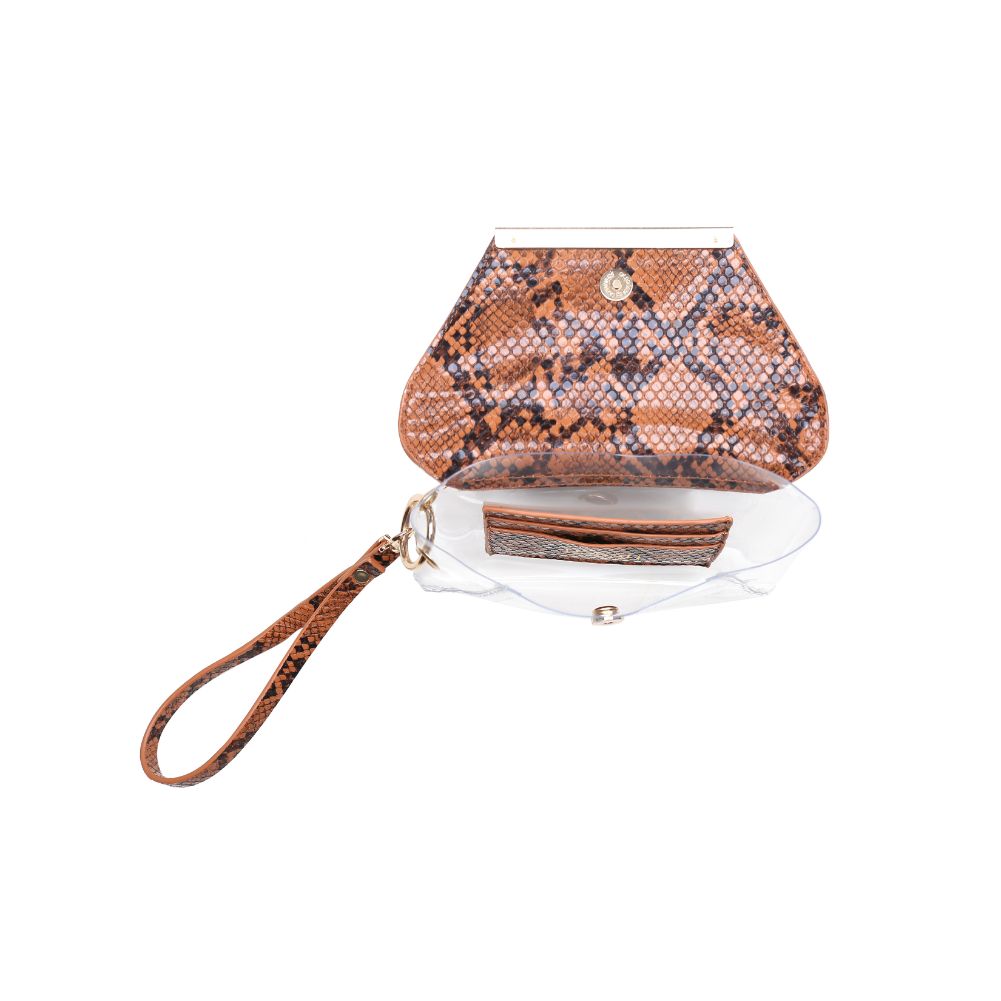 Urban Expressions Reese Snake Women : Clutches : Wristlet 840611163431 | Rust