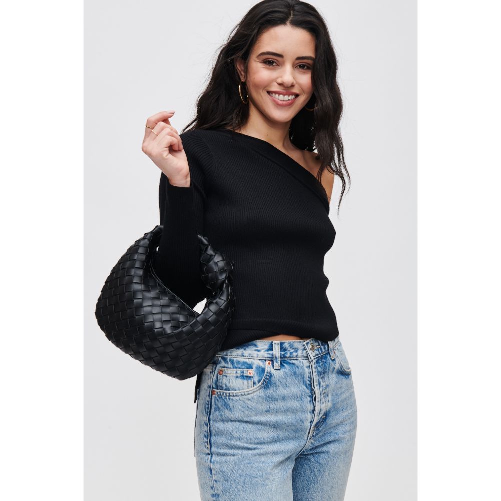 Woman wearing Black Urban Expressions Tracy - Woven Clutch 840611107787 View 1 | Black