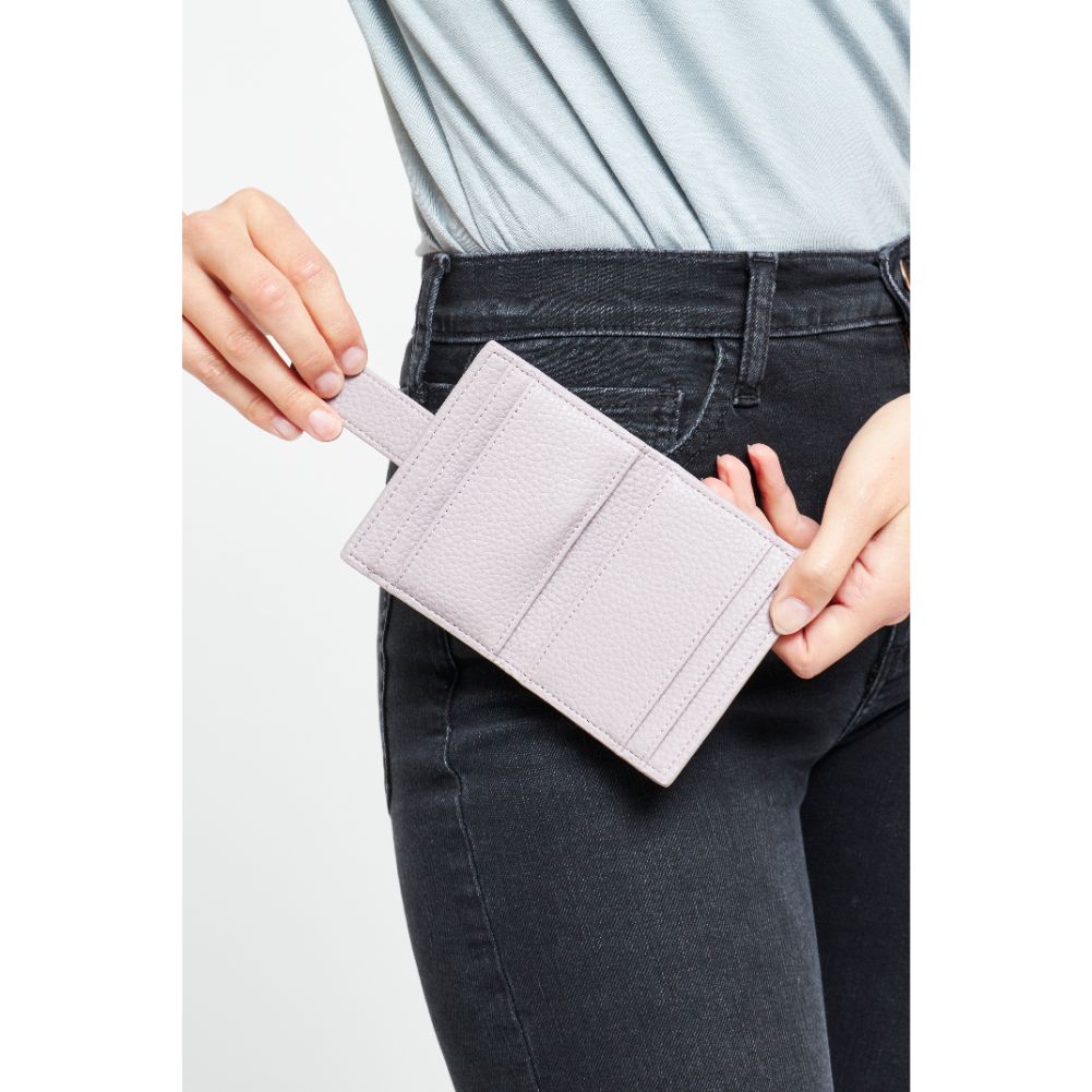 Woman wearing Lavender Urban Expressions Lola Card Holder 840611176417 View 2 | Lavender