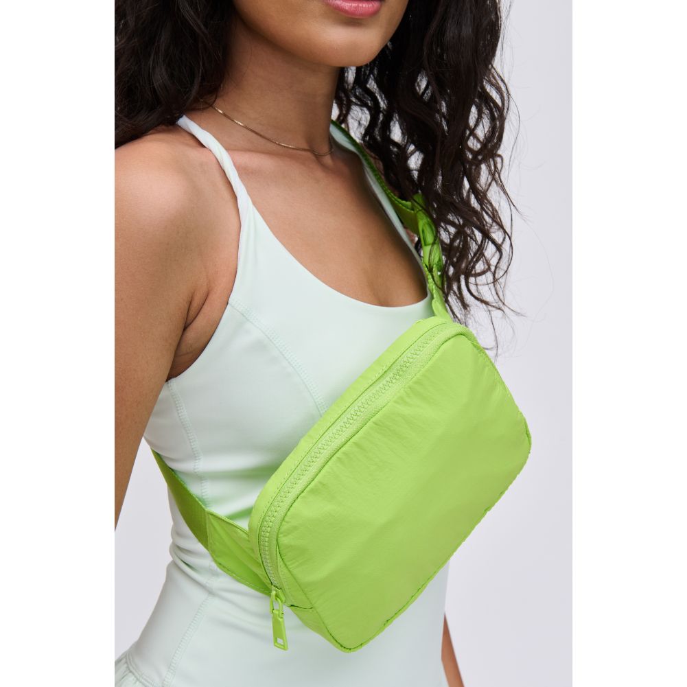 Woman wearing Lime Urban Expressions Jonny - Nylon Belt Bag 840611109897 View 4 | Lime