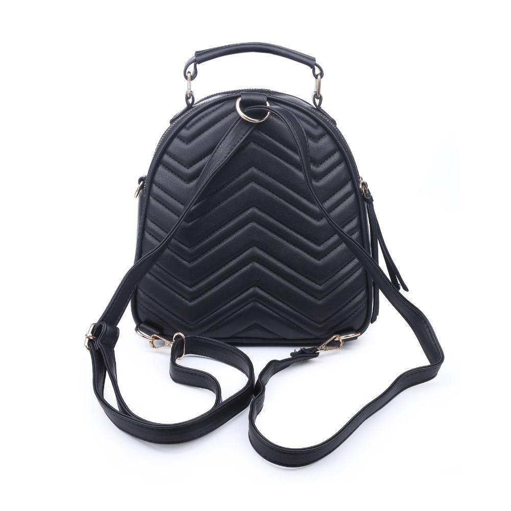 Urban Expressions Constance V Stitch Double Zip Women : Backpacks : Backpack 840611168573 | Black
